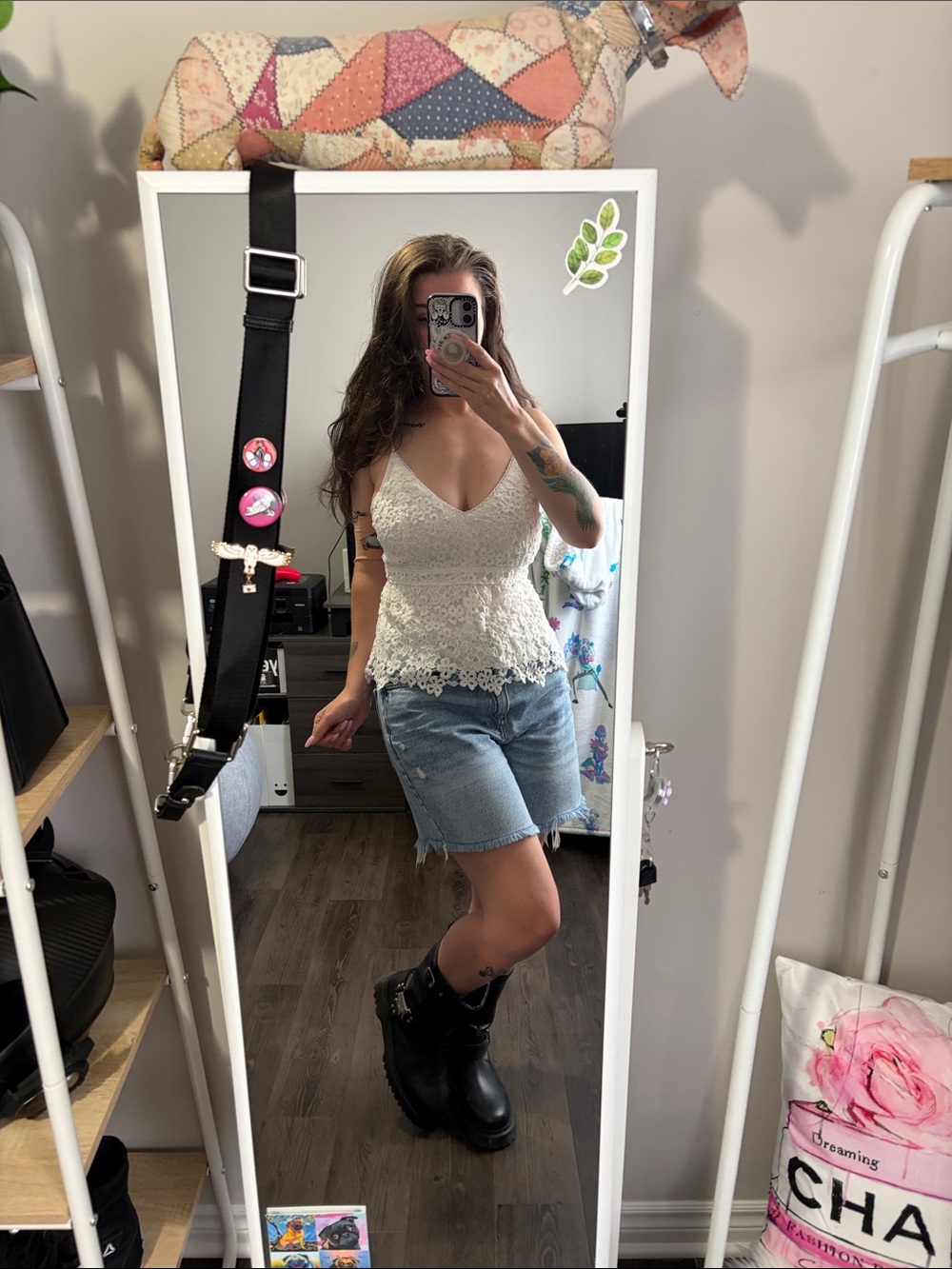 White Lace Peplum Top